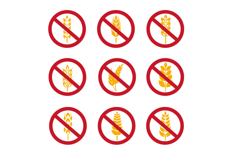 no-wheat-ears-vector-icons-gluten-free-grains-icons