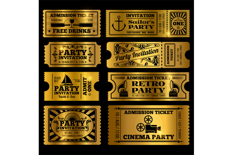 retro-party-cinema-invitation-vector-tickets-set