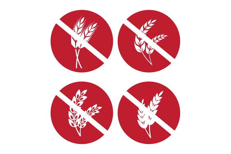 gluten-free-icons-set-with-wheat-and-rye-ears