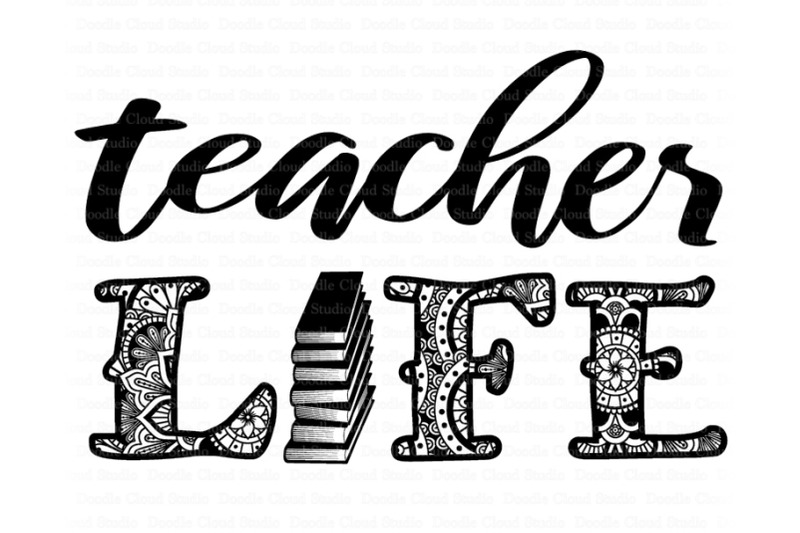 Download Teacher Life Mandala SVG, Teacher Life SVG, Teacher Clipart. By Doodle Cloud Studio ...