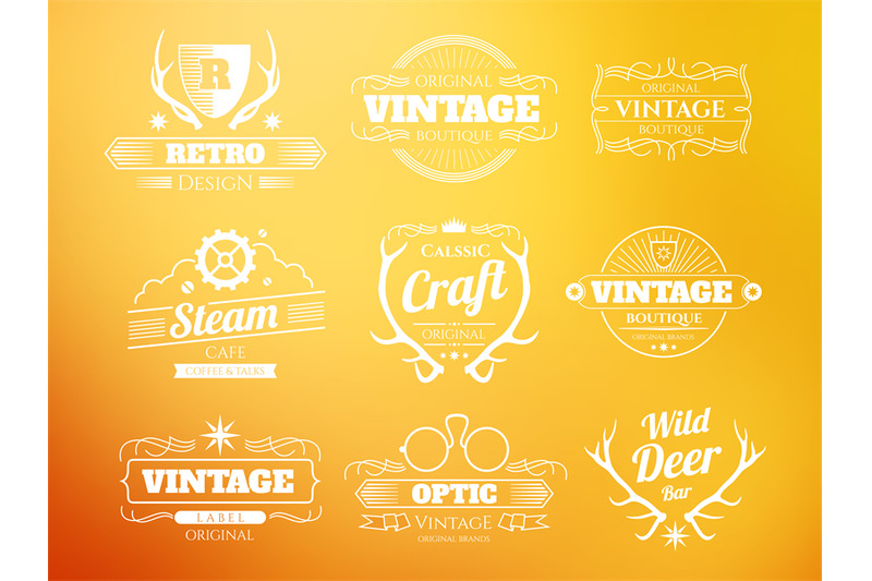 white-vintage-vector-hipster-logos-and-labels-set