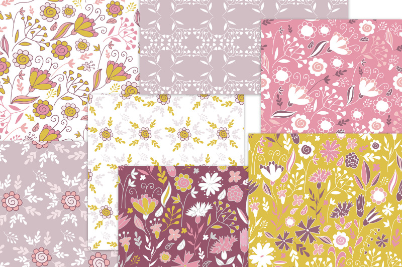 vintage-seamless-floral-patterns-and-illustrations-mustard-pink