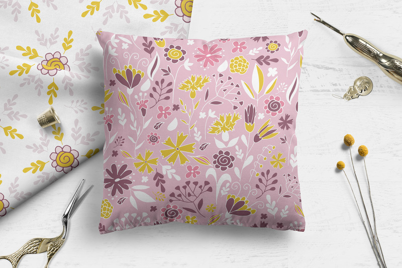 vintage-seamless-floral-patterns-and-illustrations-mustard-pink