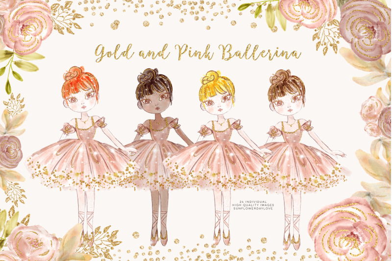 princess-ballerina-pink-gold-clip-art-ballerina-planner-stickers