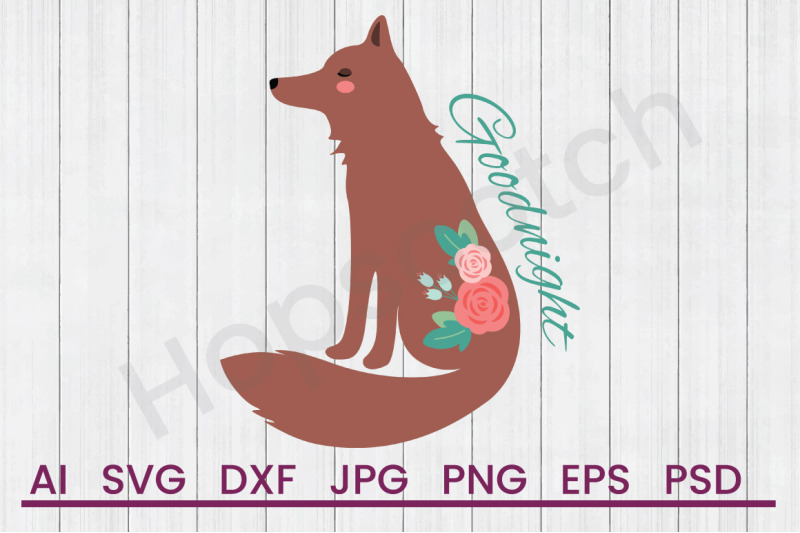 goodnight-fox-svg-file-dxf-file