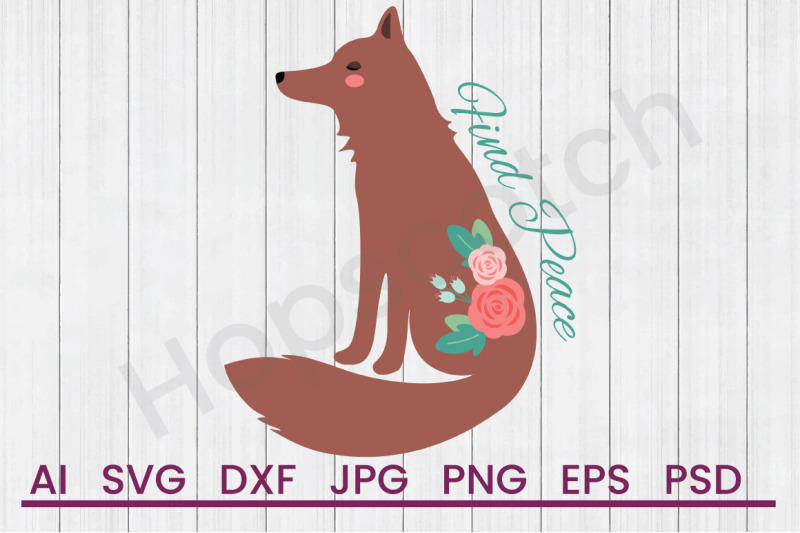 find-peace-fox-svg-file-dxf-file