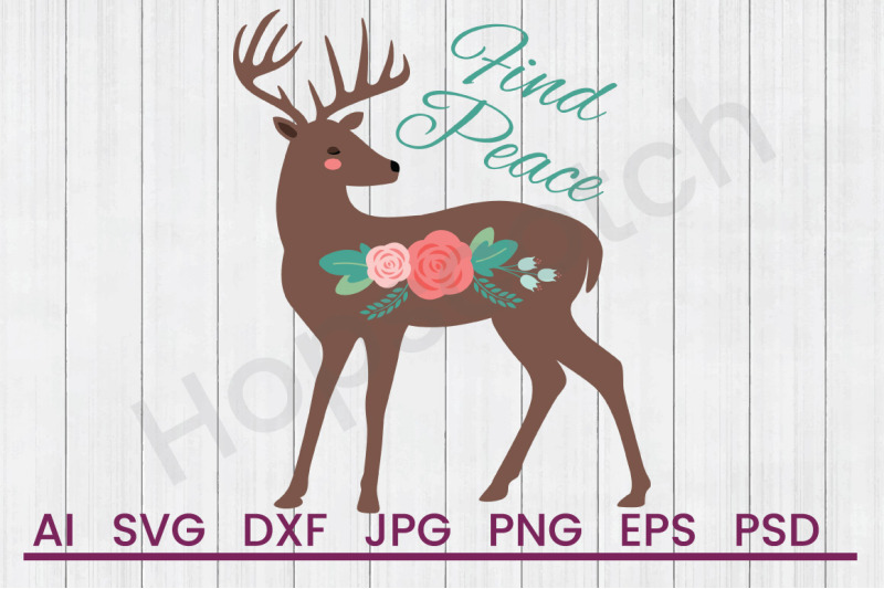 find-peace-deer-svg-file-dxf-file