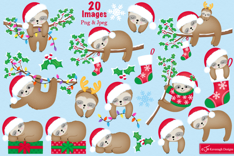 christmas-sloth-clipart-sloth-graphics-and-illustrations-c38