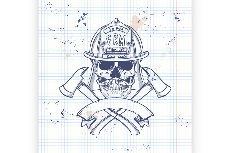 sketch-fireman-skull