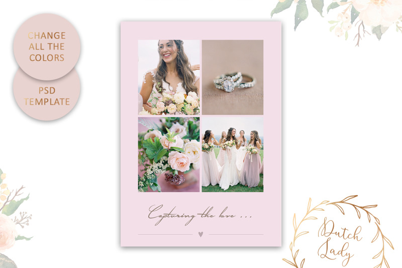 PSD Wedding Photo Session Card Template #6 By The Dutch Lady Designs