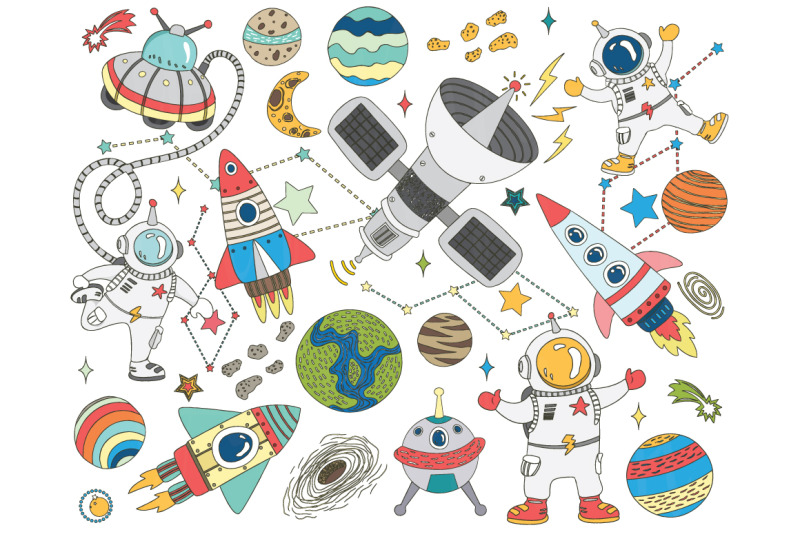 doodle-outer-space-collections-set