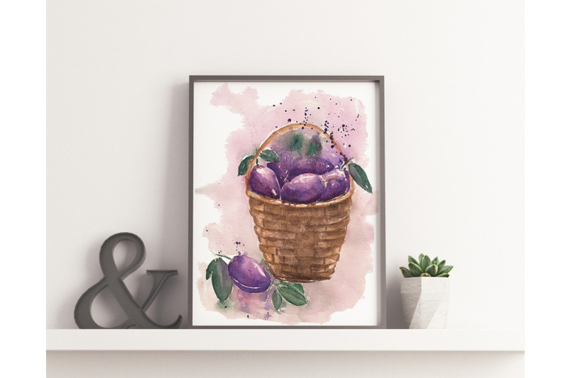 watercolor-plum-in-the-basket-illustration