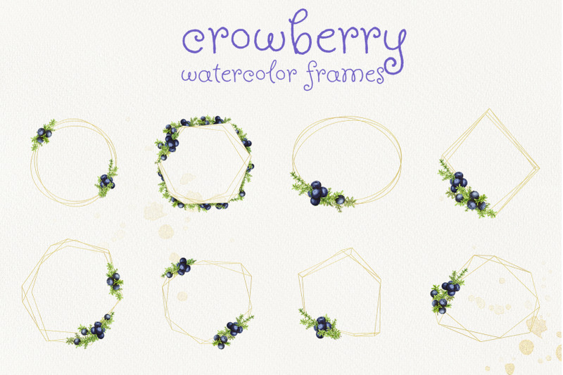 8-gold-geometric-frames-with-watercolor-crowberry