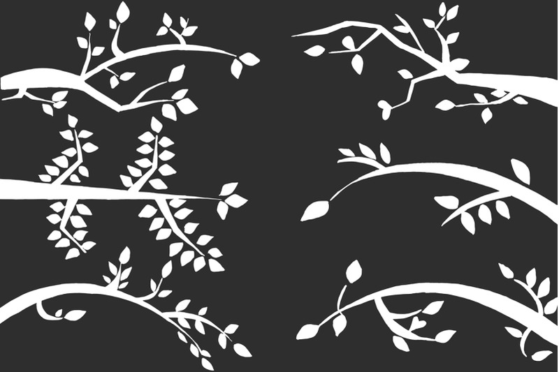 6-branch-silhouettes-handmade-cliparts