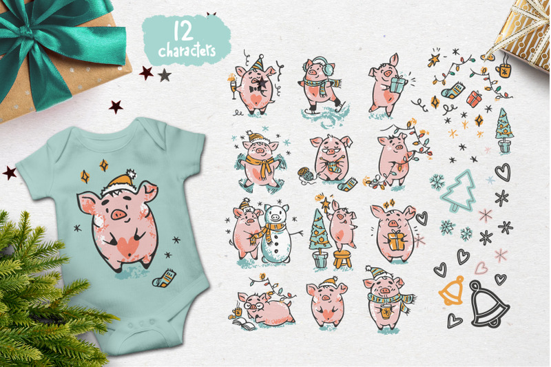 cute-piglets-christmas-collection