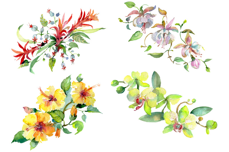 bouquet-of-flowers-mozambique-watercolor-png