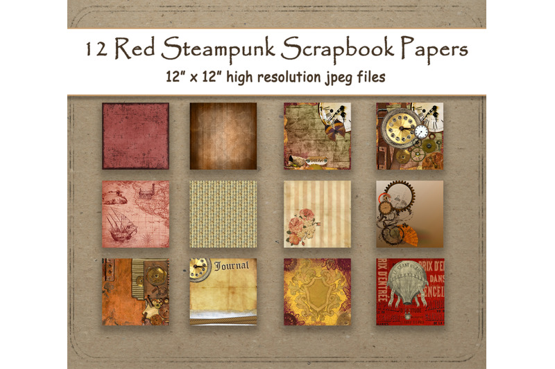 steampunk-digital-paper-12-quot-x-12-quot-red-scrapbook-paper-pages-12-printab