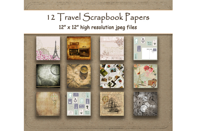 travel-digital-paper-12-quot-x-12-quot-antique-postage-scrapbook-paper-pages-1