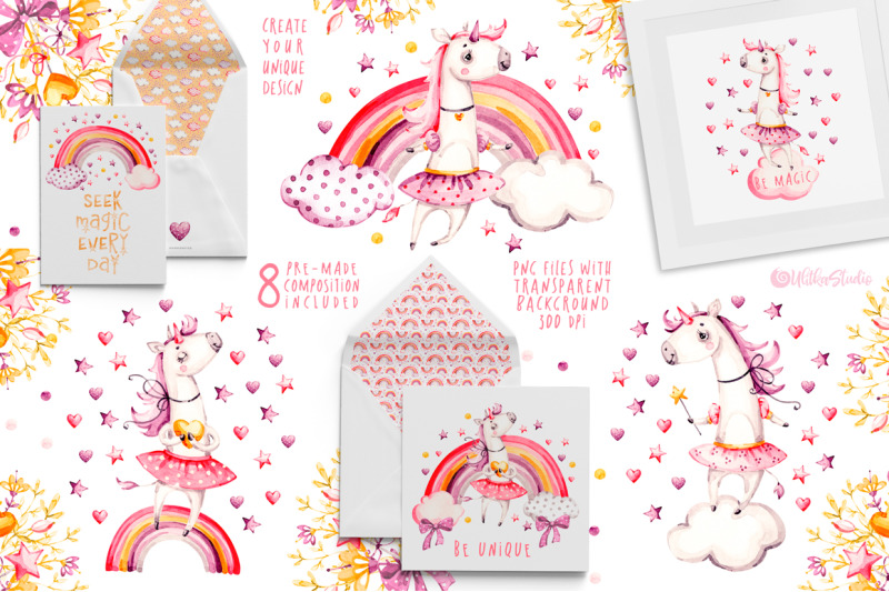 magic-life-pink-naive-unicorns-watercolor-nursery-collection
