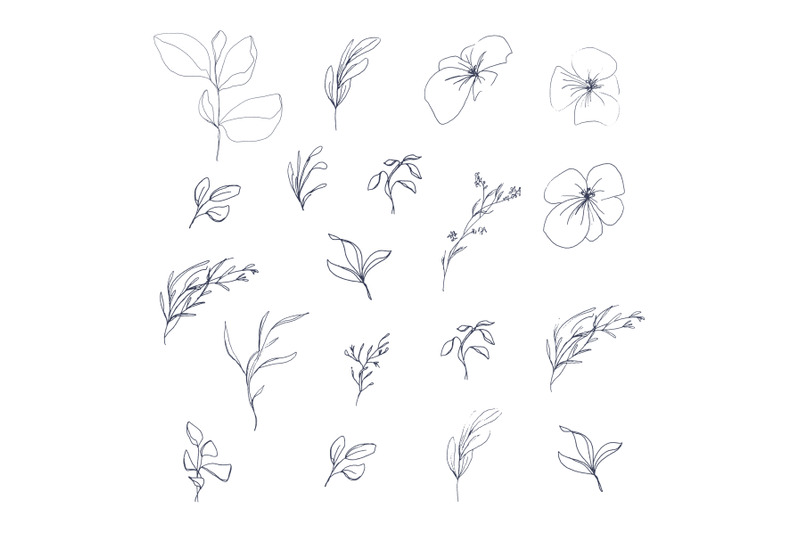 floral-pencil-drawing-one-line-art-elements-vector
