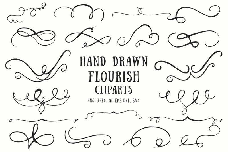 20-flourish-hand-drawn-cliparts