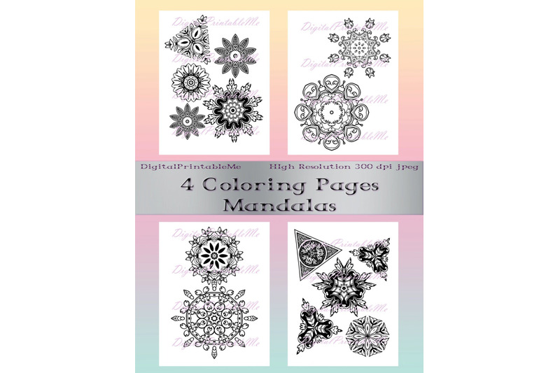 adult-coloring-page-pack-1-4-mandalas-mandala-printable-download