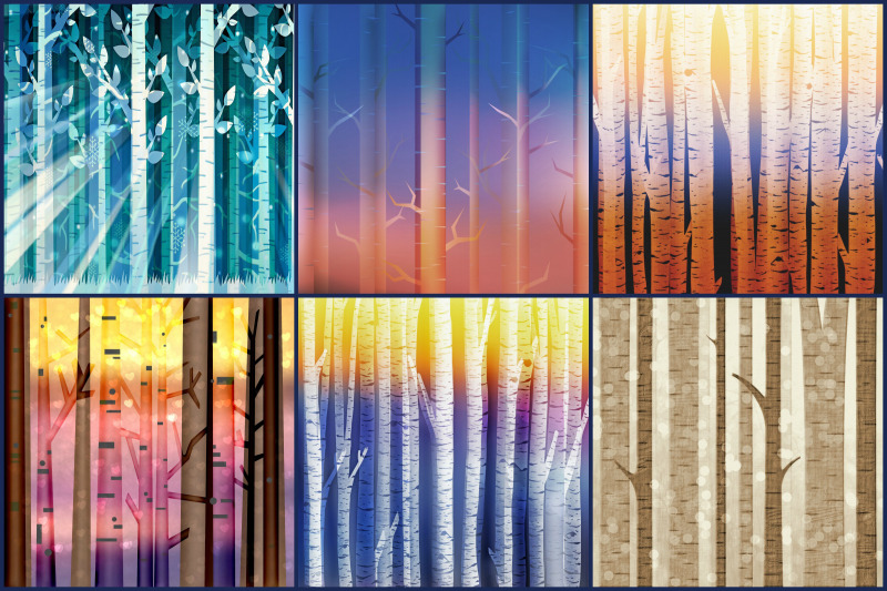 birch-tree-forest-digital-papers