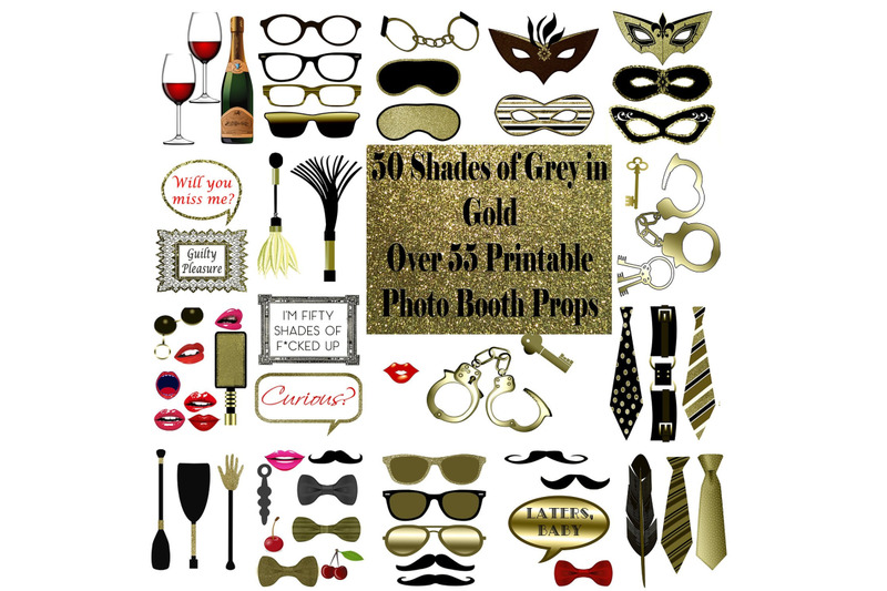 50-shades-of-grey-photo-booth-props-gold-set-glitter-printable-instant