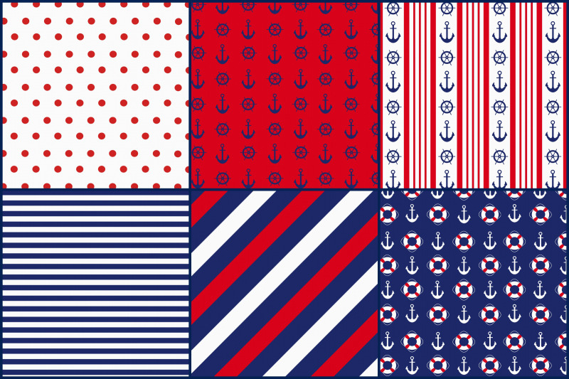 nautical-red-white-blue-digital-paper-pack-nbsp