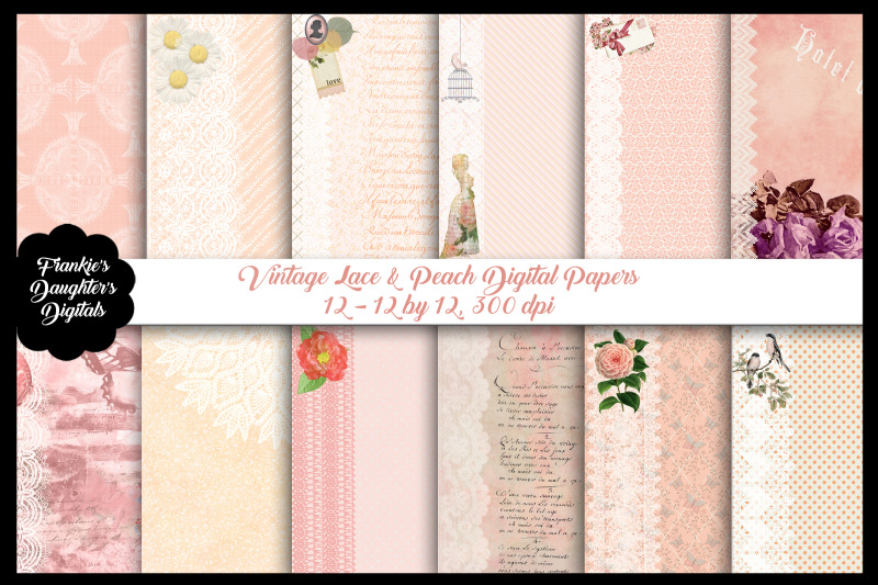 vintage-peach-and-lace-digital-papers