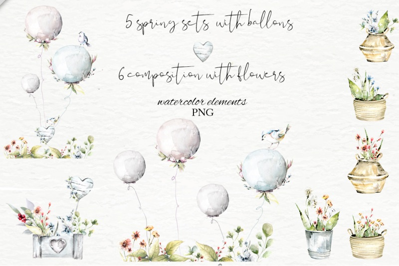 bunnies-spring-and-flowers-watercolor-collection