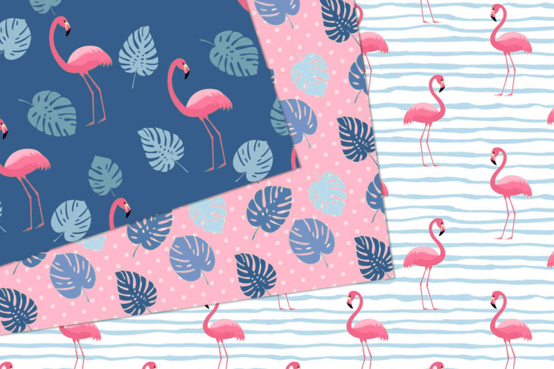 pink-and-blue-flamingo-digital-paper