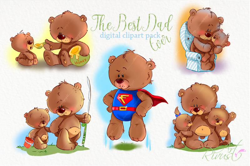 cute-teddy-bears-with-dad-clipart-father-039-s-day-clip-art-superman