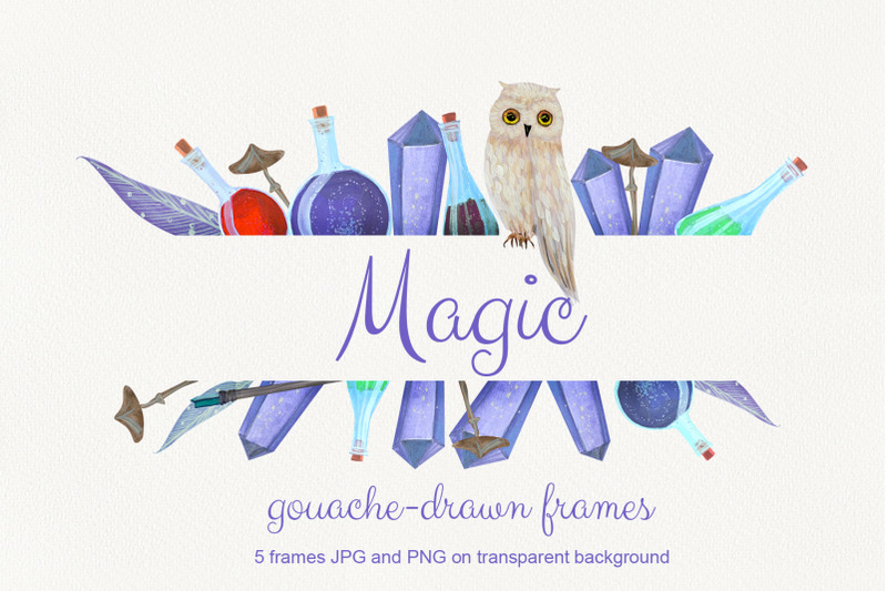 magic-gouache-drawn-set-of-5-frames