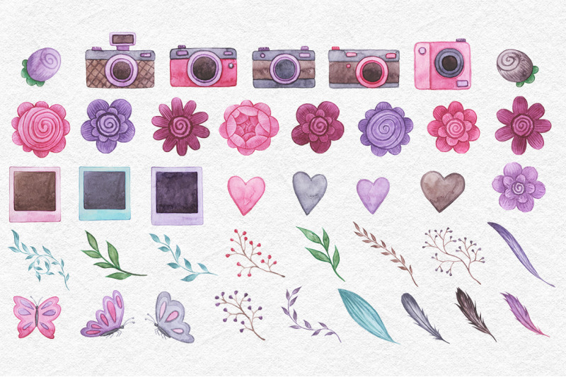 watercolor-floral-cameras