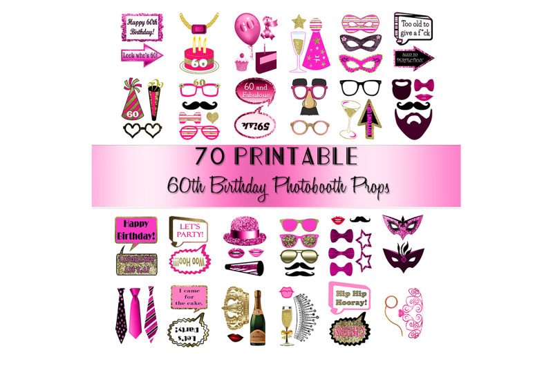60th-birthday-photo-booth-props-pink-and-gold-over-70-adult-classy-gli
