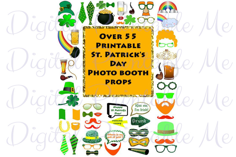 st-patricks-day-photo-booth-props-set-st-pattys-glitter-printable-inst