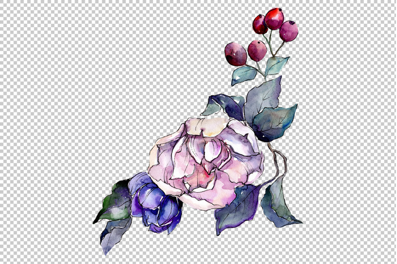 stylish-bouquet-of-flowers-cleopatra-watercolor-png