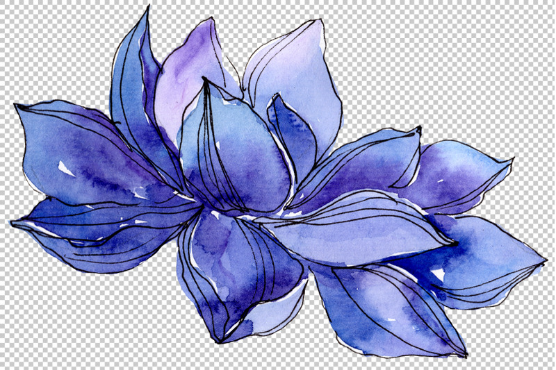 blue-watercolor-lotus-flower-png
