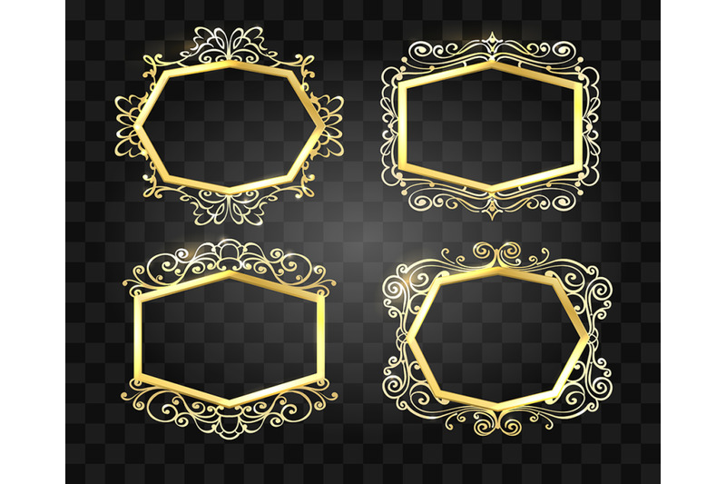 ornate-glow-golden-frames-set