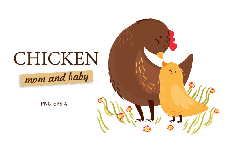 mom-and-baby-chicken-birds