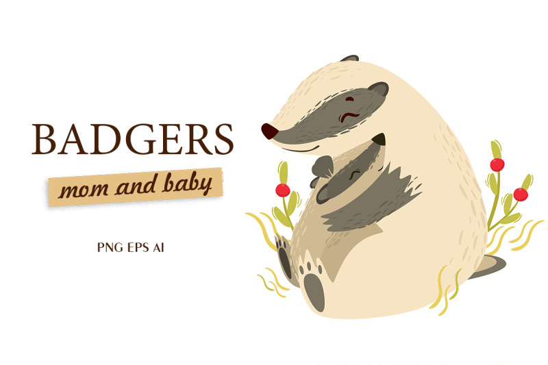 badgers-mom-and-baby-cute-animals
