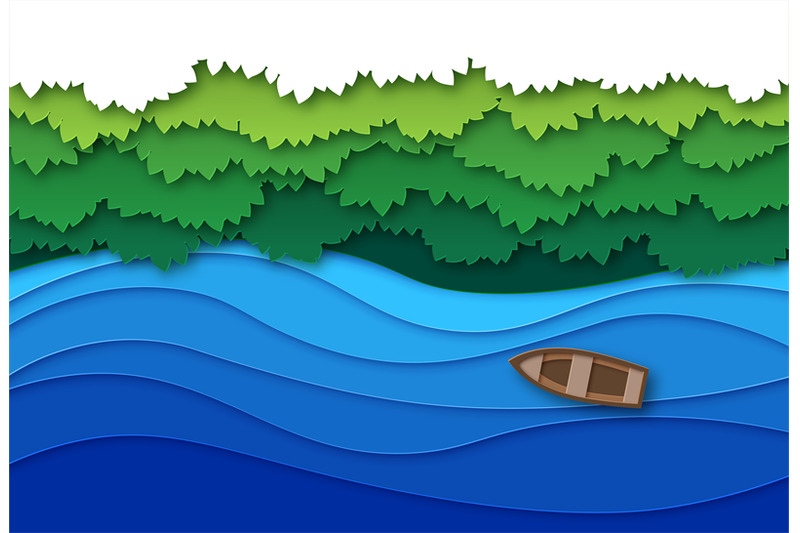 paper-cut-river-top-view-water-stream-and-green-tropical-forest-trees