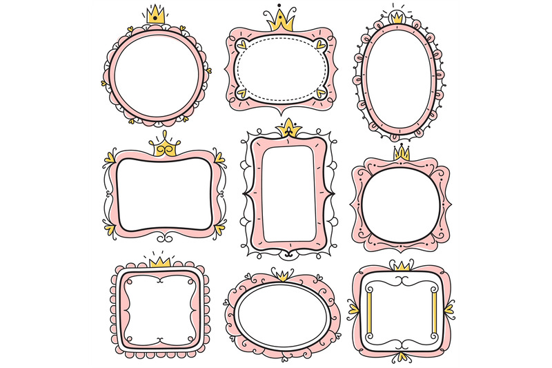 princess-frames-pink-cute-floral-mirror-frames-with-crown-kids-certi