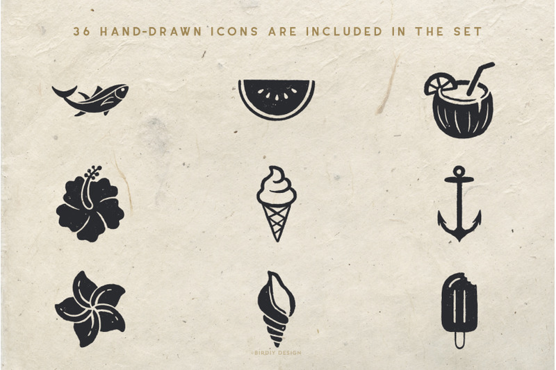 tropical-icons-hand-drawn-graphics