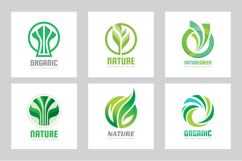 nature-green-leaves-vector-logo-set