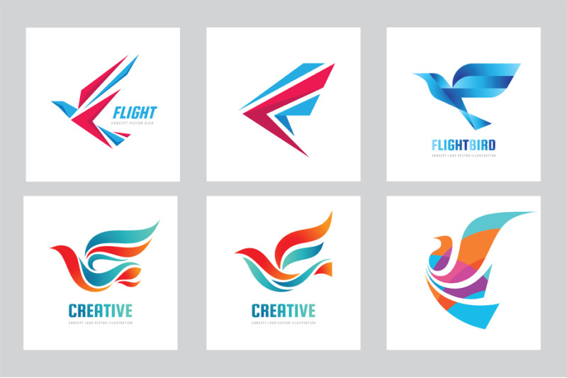 bird-amp-wing-vector-logo-set