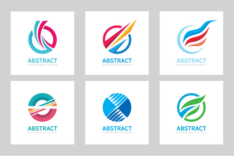 abstract-circle-vector-logo-set