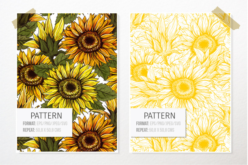 sunflower-patterns-collection