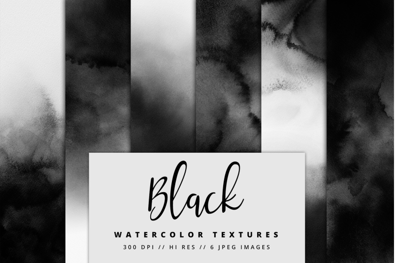 black-watercolor-texture-pack